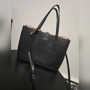 Kate Spade Harper Satchel Grain Leather Black with Gold Tone Hardware